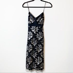 Vintage Betsey Johnson Metallic Lace Slip Dress